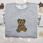 Cute Teddy Bear Embroidered Shirt: Perfect Family Gift with Adorable Design