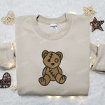 Cute Teddy Bear Embroidered Shirt: Perfect Family Gift with Adorable Design