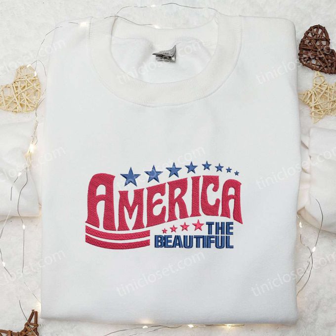 Beautiful America Embroidered Shirt: Best Patriotic Gift for National Day Show Your Pride!