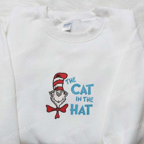 Dr Seuss Cat in the Hat Embroidered Shirt & Hoodie – Perfect Gift Idea!