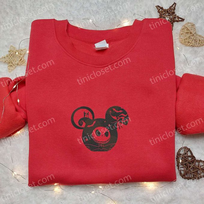 The Nightmare Before Christmas Mickey Embroidered Shirt – Best Halloween Gift for Family