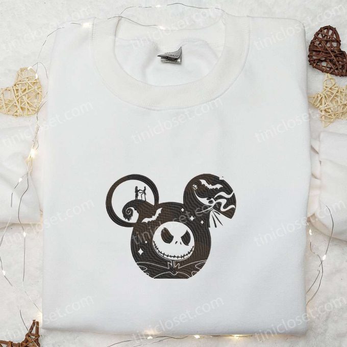 The Nightmare Before Christmas Mickey Embroidered Shirt – Best Halloween Gift for Family