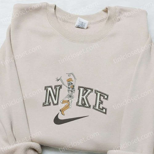 The Skeleton Dance x Nike Hoodie: Best Halloween Gift Nike Inspired Embroidered Shirt