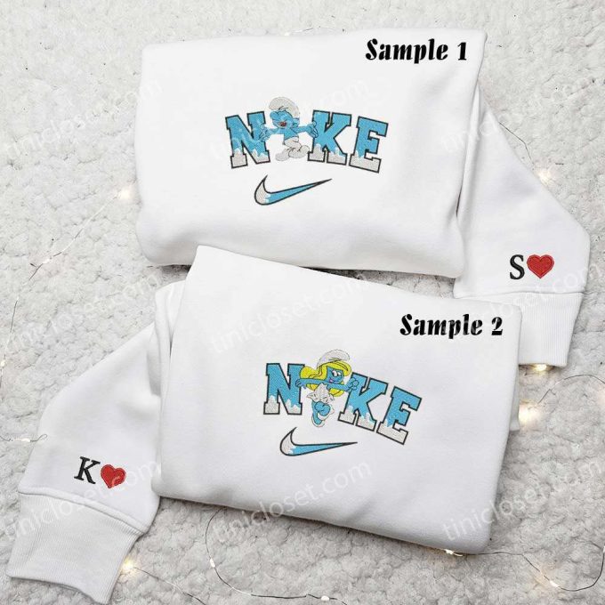 Adorable Smurfs Embroidered Couples Shirts: Perfect Match for Fun & Style!