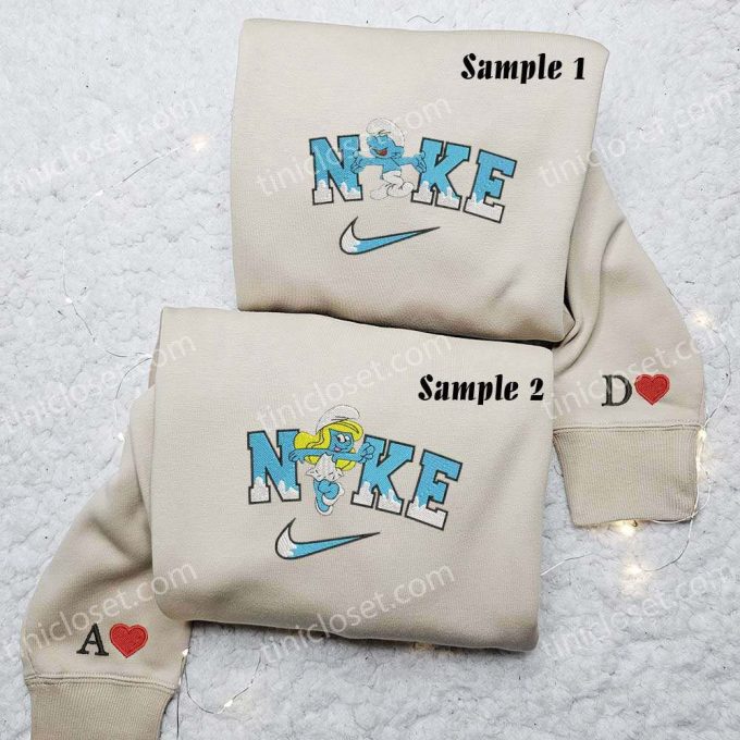 Adorable Smurfs Embroidered Couples Shirts: Perfect Match for Fun & Style!