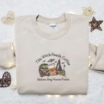 Witchy Coffee Lover Shirt: Hocus Pocus Embroidery Best Halloween Gift for Family