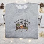 Witchy Coffee Lover Shirt: Hocus Pocus Embroidery Best Halloween Gift for Family