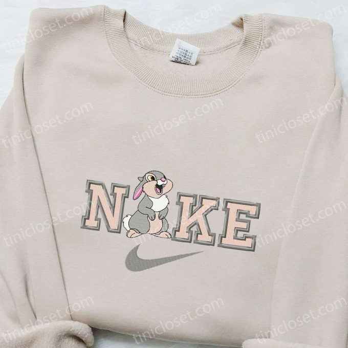 Thumper Bambi x Nike Embroidered Shirt: Disney Cartoon & Custom Nike Design