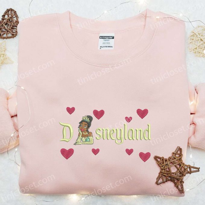 Disneyland Hearts Embroidered Shirt & Hoodie Set: Perfect Gift for Girls Disney Princess Collection