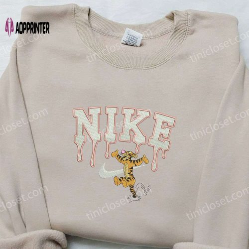 Tigger x Nike Embroidered Sweatshirt Winnie The Pooh Disney Shirt Nike Inspired Embroidery