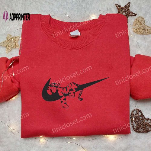 Tigger x Nike Swoosh Anime Hoodie Winnie the Pooh Disney Shirt Nike Inspired Embroidered Tee