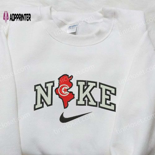 Tunisia x Nike Embroidered Hoodie & Shirt: Perfect Family Gift Nike-Inspired Design