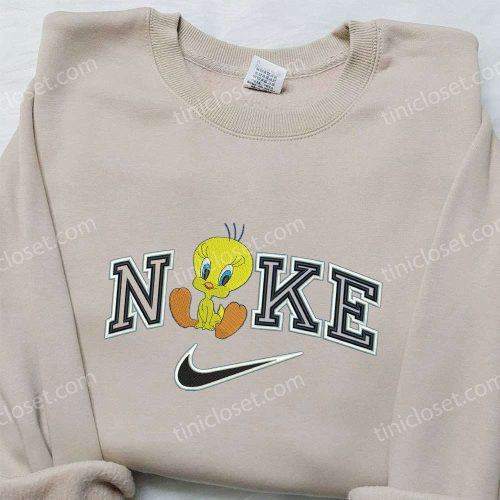 Nike Inspired Embroidered Hoodie & Shirt: Tweety x Looney Tunes Limited Edition