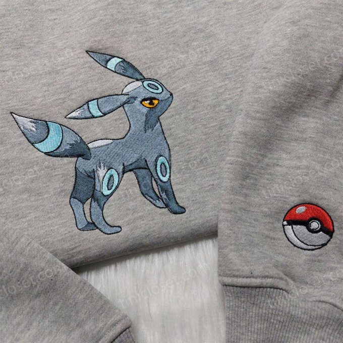 Umbreon Pokemon Sweatshirt: Embroidered Hoodie & Anime Shirt for Fans