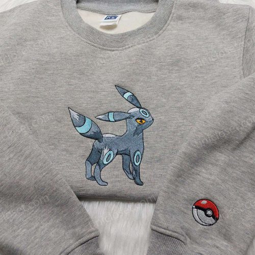 Umbreon Pokemon Sweatshirt: Embroidered Hoodie & Anime Shirt for Fans