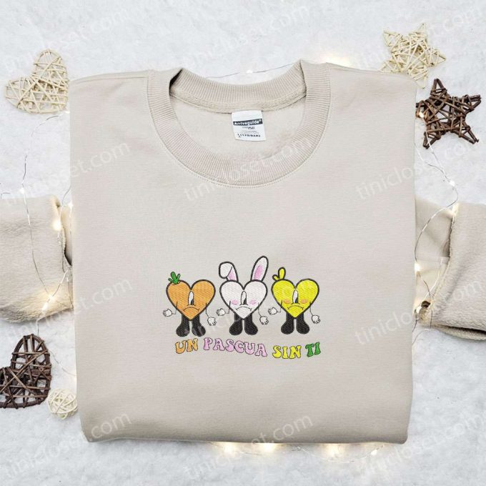 Easter Bad Bunny Embroidered Shirt & Thanksgiving Hoodie – Best Holiday Gift