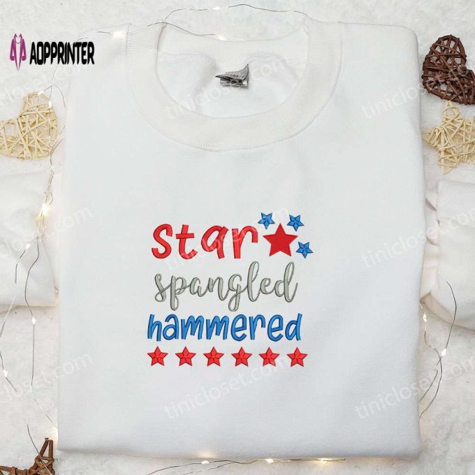 USA Stars Spangled Hammered Embroidered Shirt: Best Patriotic Shirts & National Day Gifts