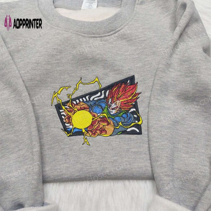 Vegeta Super Saiyan Blue Shirt: Dragon Ball Embroidered Sweatshirt – Anime Inspired Attire