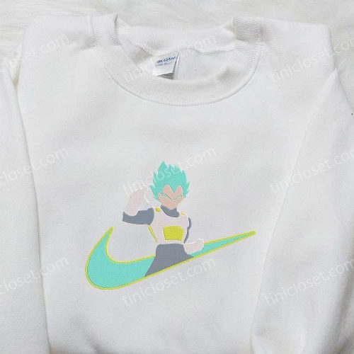 Vegeta Super Saiyan x Nike Swoosh Anime Embroidered Hoodie & Dragon Ball Shirt – Nike Inspired Apparel