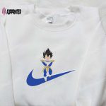 Vegeta x Nike Swoosh Anime Hoodie Dragon Ball Embroidered Shirt Nike Inspired Apparel