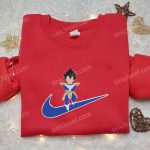 Vegeta x Nike Swoosh Anime Hoodie Dragon Ball Embroidered Shirt Nike Inspired Apparel