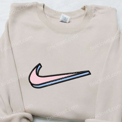 Vintage Retro Nike Swoosh Embroidered Tshirt – Nike Inspired Shirt Ideal Family Gift