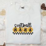 Vintage Softball Mama Embroidered Shirt & Hoodie: Perfect Mother’s Day Gift for Mom