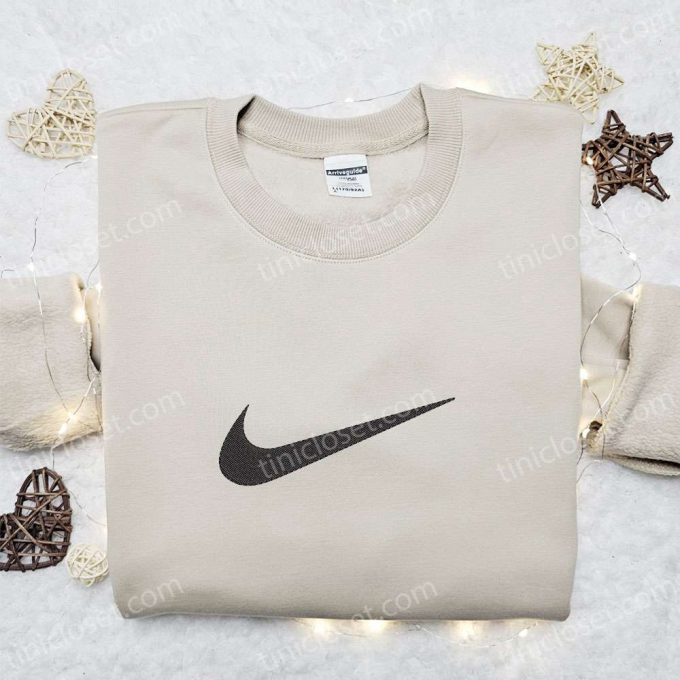 Vintage Swoosh Embroidered Sweatshirt: Nike Inspired Shirt Perfect Gift for All Occasions