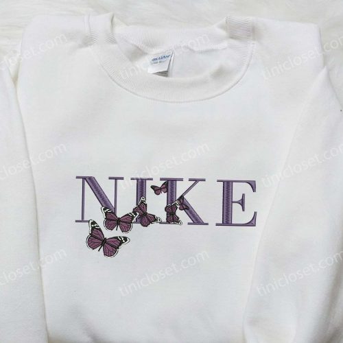 Violet Butterfly x Nike Embroidered Shirt – Stylish and Inspired Nike Shirt