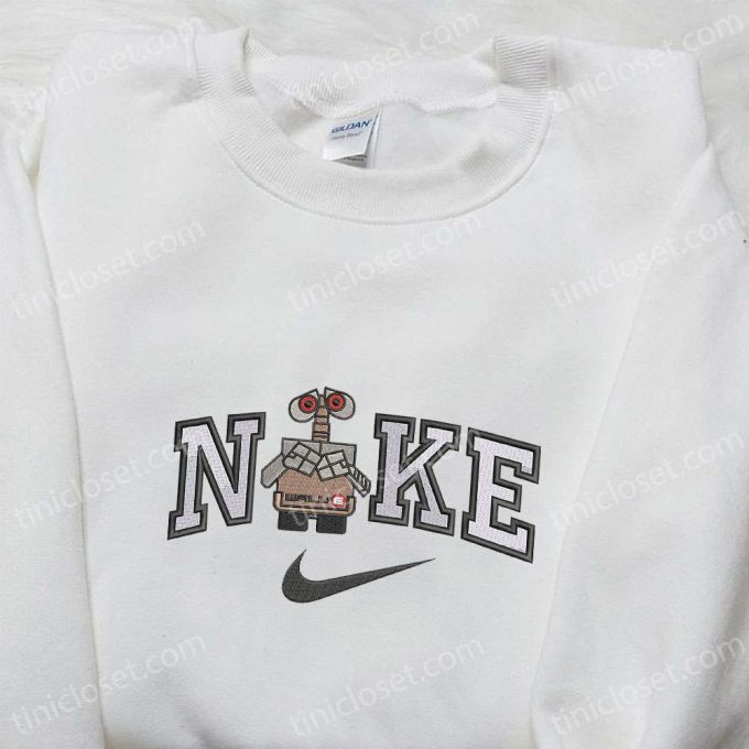 Wall-E x Nike Cartoon Embroidered Sweatshirt: Disney Characters Hoodie Best Birthday Gift