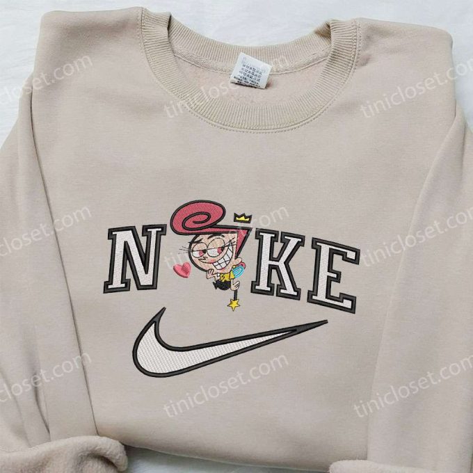 Wanda Fairywinkle x Nike Embroidered Hoodie: The Fairly OddParents & Nike Inspired Shirt