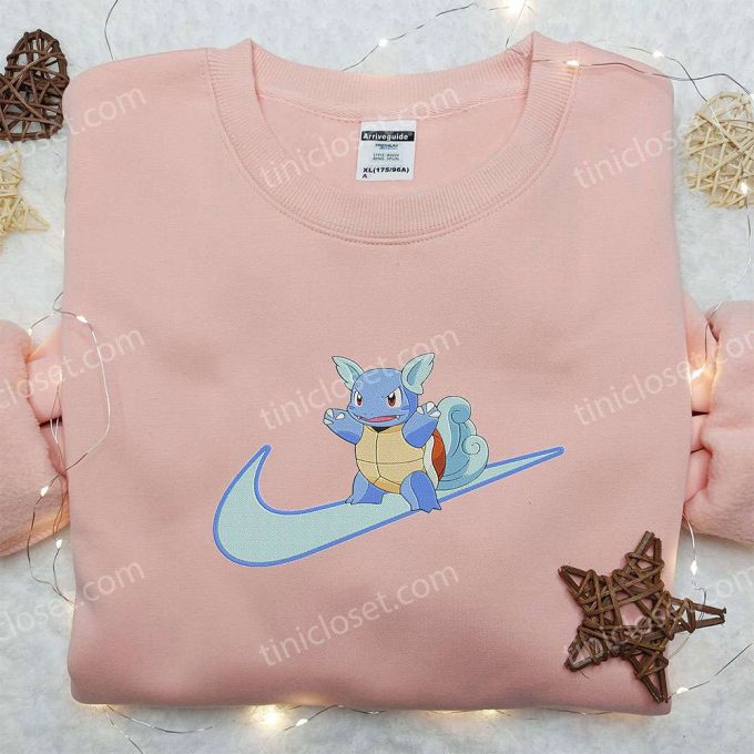 Wartortle x Nike Anime Hoodie & Embroidered Shirts: Pokemon & Nike Inspired Apparel