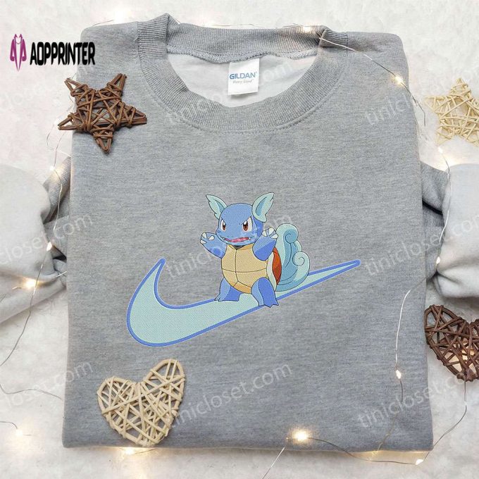 Wartortle x Nike Anime Hoodie & Embroidered Shirts: Pokemon & Nike Inspired Apparel