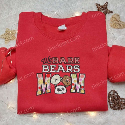 We Bare Bears Mom Embroidered Shirt & Hoodie: Perfect Mother’s Day Gift!