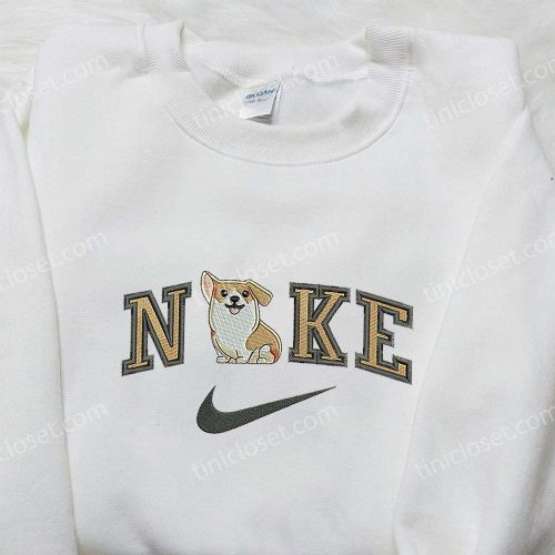 Stylish Welsh Corgi x Nike Embroidered Hoodie & Animal Shirt Nike Inspired Design