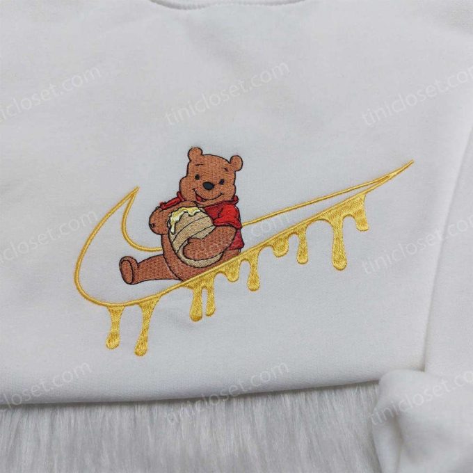 Winnie Pooh Nike Swoosh Sweatshirt & Disney Embroidered Hoodie: Custom Nike Swoosh Shirt