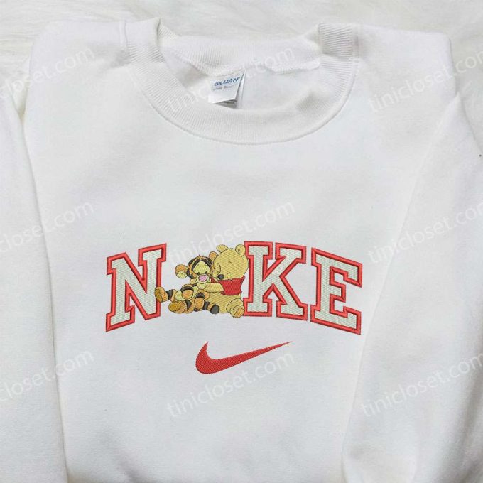 Winnie The Pooh x Nike Embroidered Sweatshirt: Disney-Inspired and Nike-Branded Perfect for Fashion Enthusiasts!