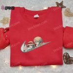 Wizard Howl & Sophie Hatter x Nike Swoosh Anime Embroidered Shirt: Best Nike Inspired Gift for Family