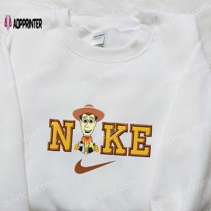 Stylish Woody x Nike Cartoon Embroidered Tshirt – Toy Story Inspired Shirt