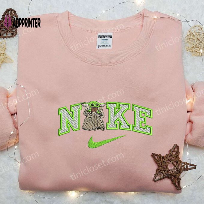 Yoda x Nike Embroidered Sweatshirt: Star Wars Movie Shirt Nike Inspired Design