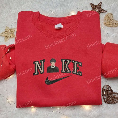 Stylish Young Boy x Nike Embroidered Sweatshirt: Celebrity Shirt Custom T-Shirt