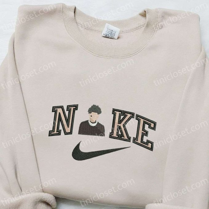 Stylish Young Boy x Nike Embroidered Sweatshirt: Celebrity Shirt Custom T-Shirt