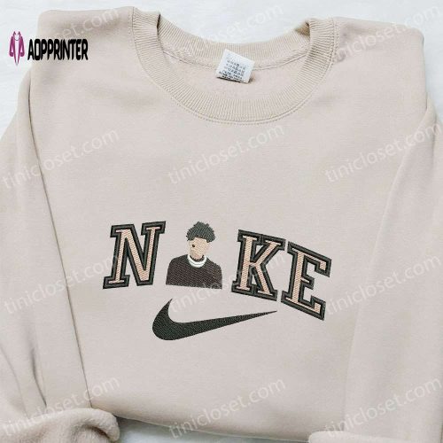 Stylish Young Boy x Nike Embroidered Sweatshirt: Celebrity Shirt Custom T-Shirt