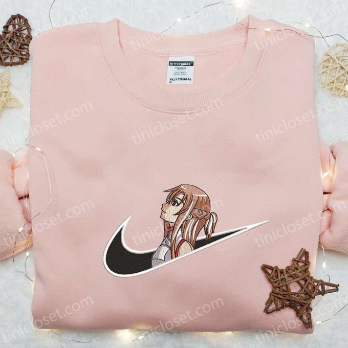 Anime Sweatshirt: Yuuki Asuna x Swoosh Embroidered Shirt Sword Art Online T-shirt