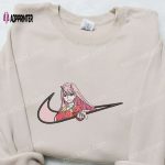 Zero Two x Swoosh Anime Embroidered Sweatshirt – Darling in the Franxx Shirt – Custom T-shirt