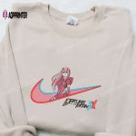 Zero Two x Swoosh Anime Sweatshirt: Nike Inspired Embroidered Shirt Custom T-shirt