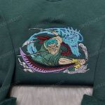 Anime Sweatshirt & Hoodie: Zoro Embroidered & One Piece Designs Hot Topic Shirt