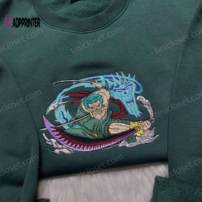 Anime Sweatshirt & Hoodie: Zoro Embroidered & One Piece Designs Hot Topic Shirt