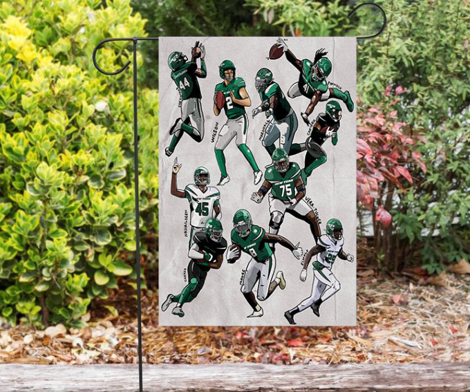 New York Jets Players v28 Double Sided Printing Garden Flag – House Flag Home Decor Gift – House Flag Home Decor Gift