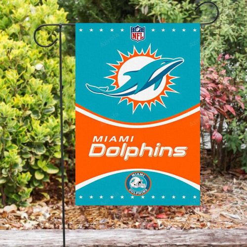 Miami Dolphins Logo 13 Double Sided Printing Garden Flag – House Flag Home Decor Gift – House Flag Home Decor Gift